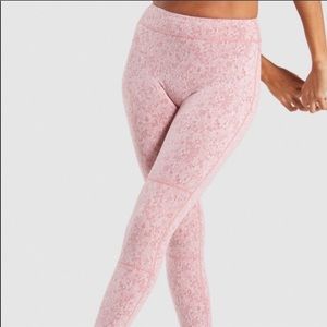 Gymshark fleur texture leggings -red brick